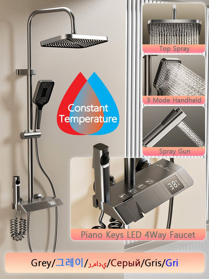 Colonne Douche Thermostatique LED | HydroElectric - Ma Maison Epurée