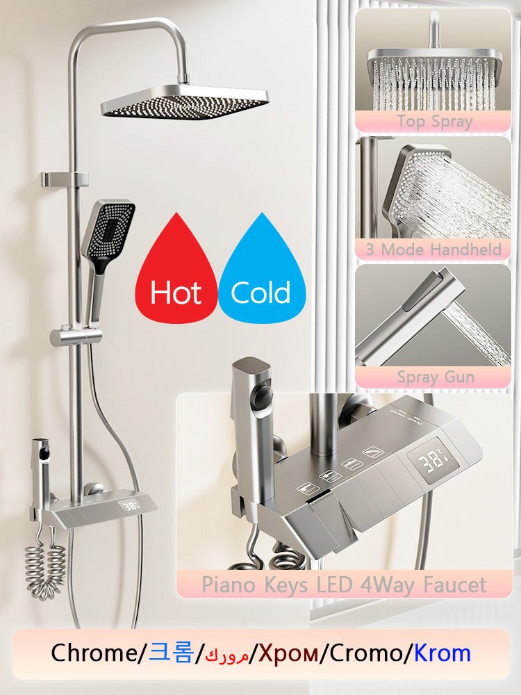 Colonne Douche Thermostatique LED | HydroElectric - Ma Maison Epurée