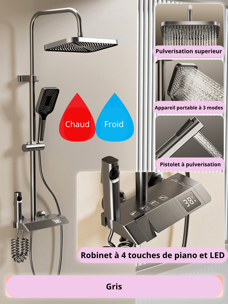 Colonne Douche Thermostatique LED | HydroElectric - Ma Maison Epurée
