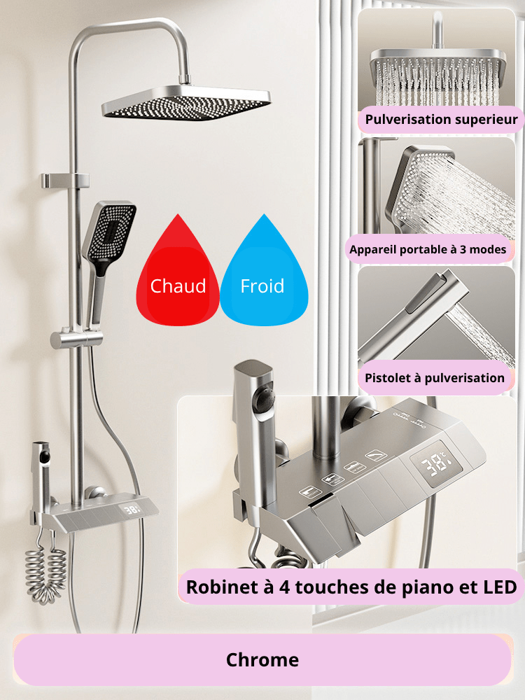 Colonne Douche Thermostatique LED | HydroElectric - Ma Maison Epurée