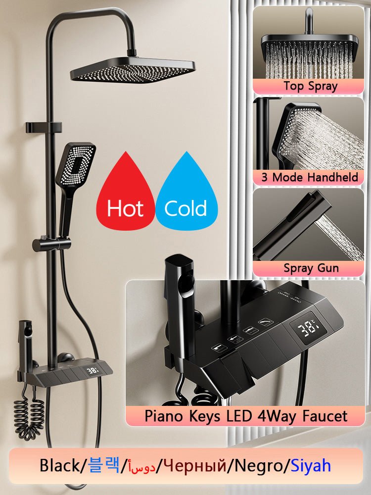 Colonne Douche Thermostatique LED | HydroElectric - Ma Maison Epurée