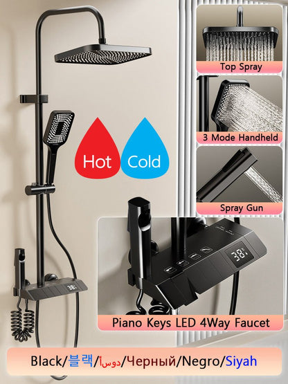 Colonne Douche Thermostatique LED | HydroElectric - Ma Maison Epurée